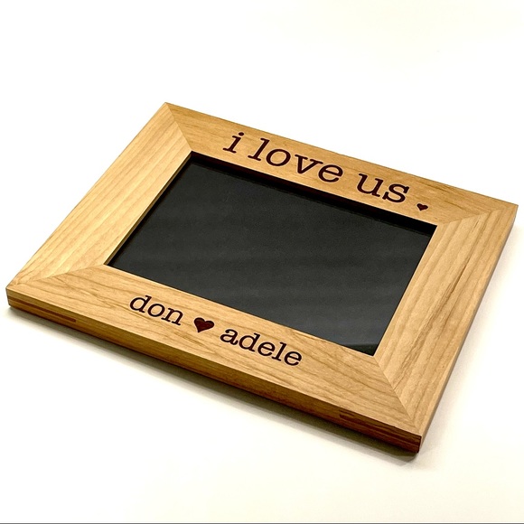 5”x7” Photo Picture Wood Decor Frame W/Stand-I Love Us Don Loves Adele Engraved - Picture 3 of 17